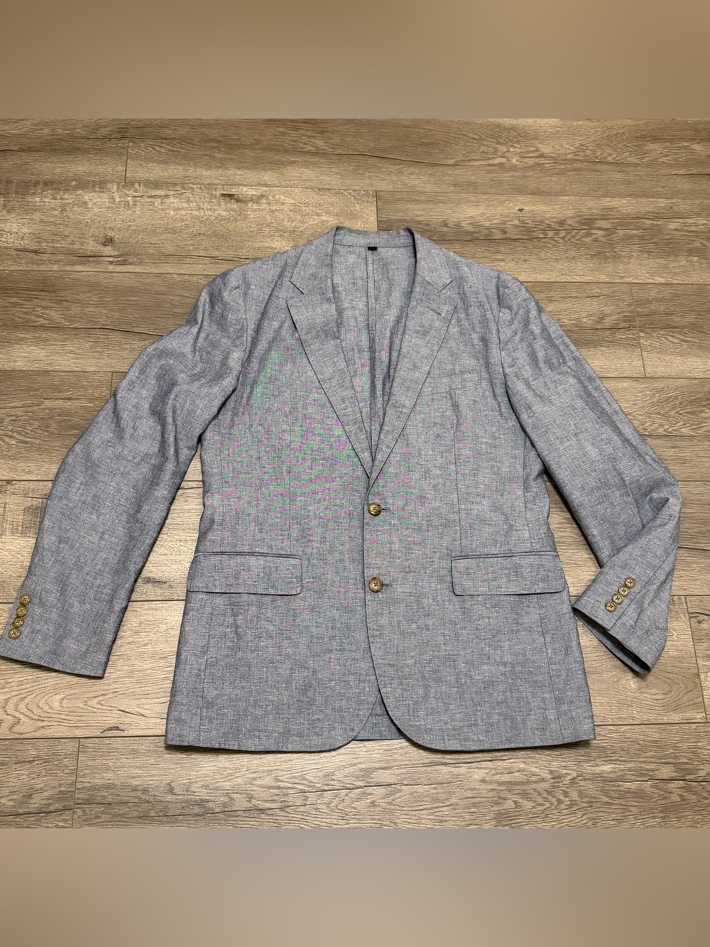 J. Crew Ludlow Slim-fit Unstructured Suit Blazer Jacket Cotton Linen Blue Sz 40R